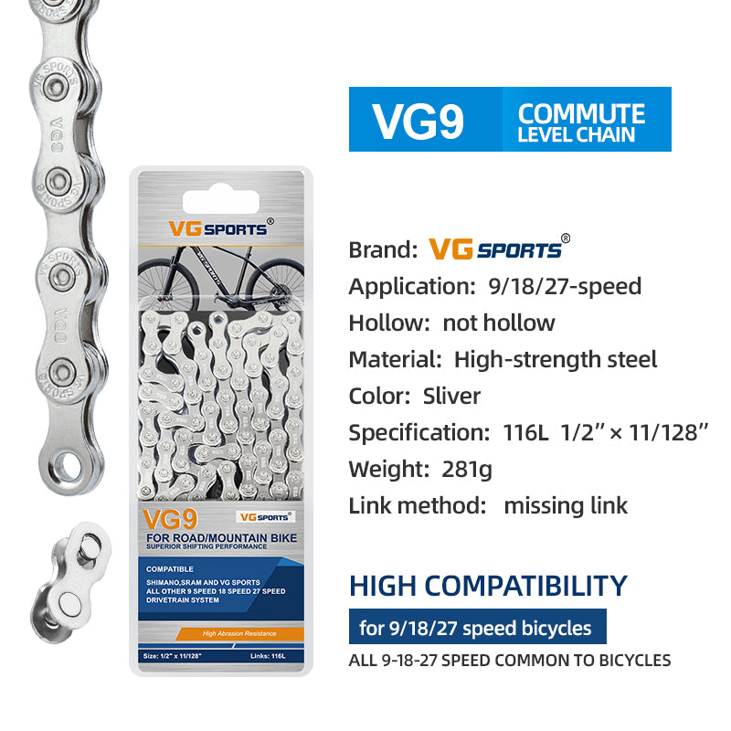 VG Sports 9 Speed Bicycle Chain