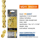 VG Sports Full Hollow 9/10/11/12 Speed Bicycle Chain