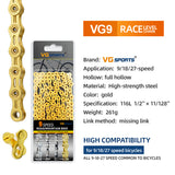 Cadena de bicicleta de velocidad VG Sports Gold 8/9/10/11