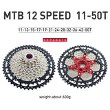 VG Sports MTB 12-Speed Aluminum Bracket Lightweight Bicycle Cassette