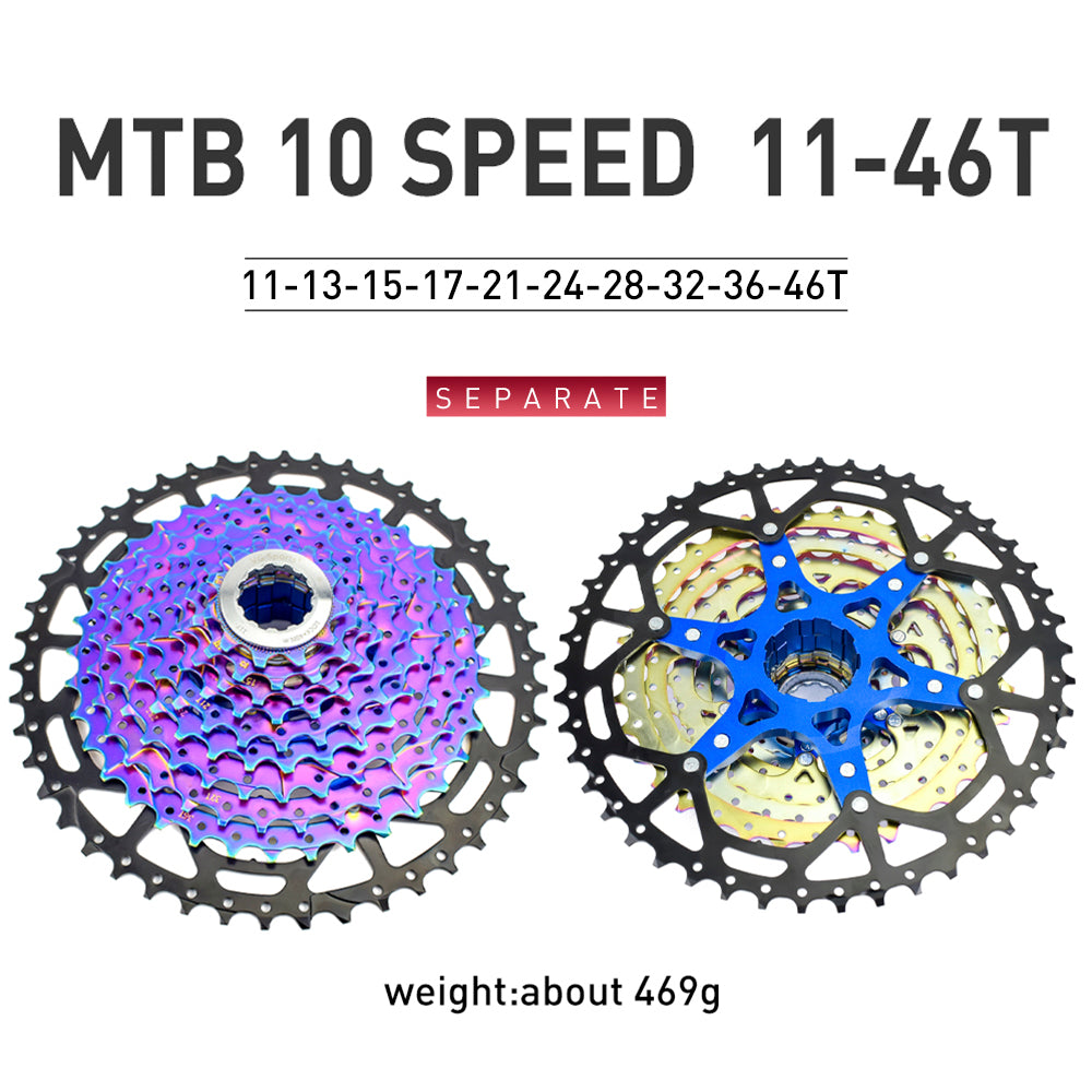 VG Sports MTB 10-Speed Aluminum Bracket Lightweight Bicycle Cassette