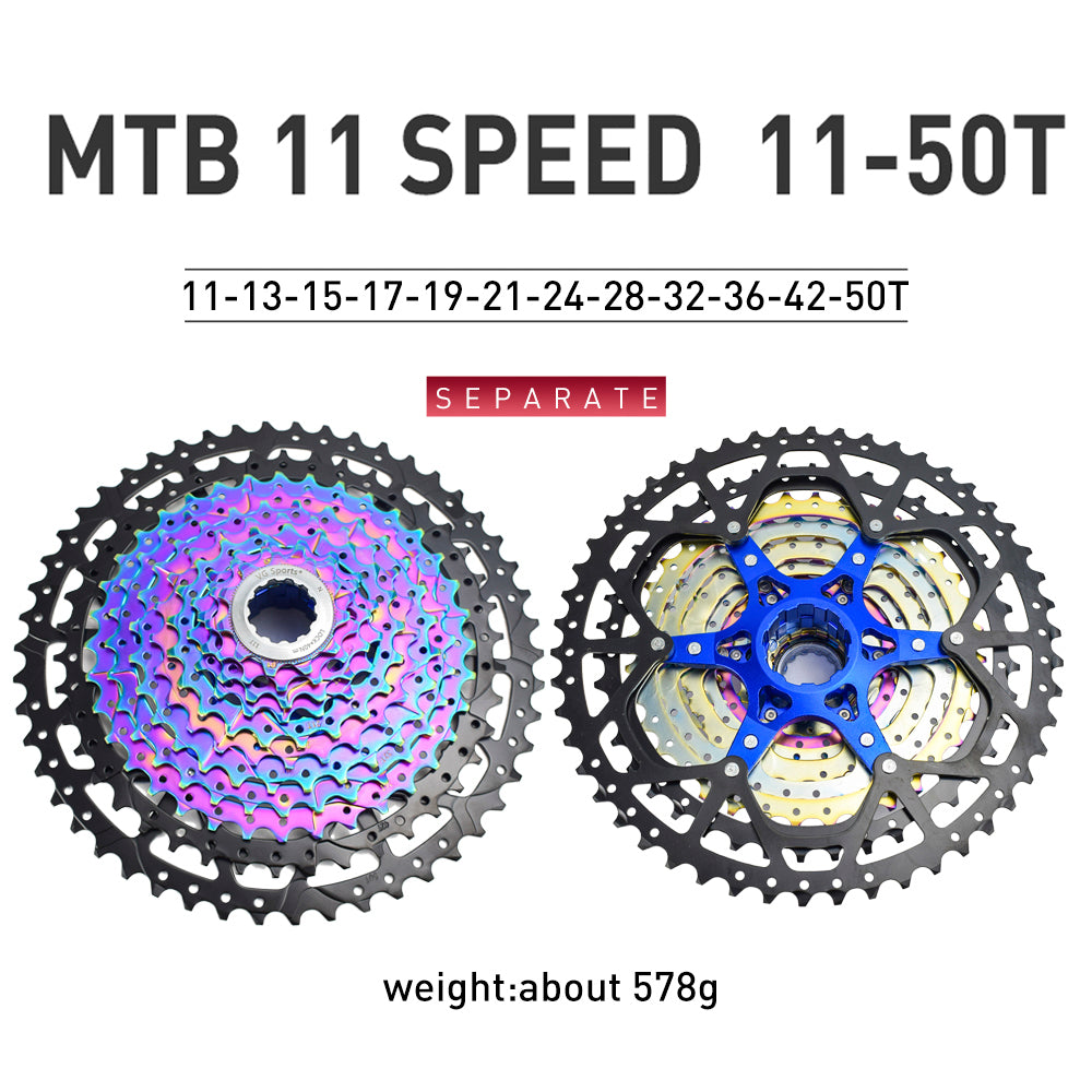 VG Sports MTB 11-Speed Aluminum Bracket Lightweight Bicycle Cassette