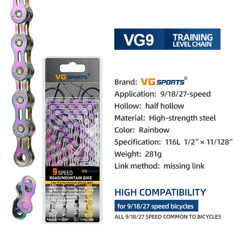VG Sports Rainbow 8/9/10/11/12 Speed Bicycle Chain