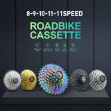 VG Sports Rainbow Road Bike Cassette de vélo en acier 8/9/10/11 vitesses