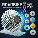 VG Sports Road Bike 8/9/10/11 Cassette de bicicleta de acero de velocidad