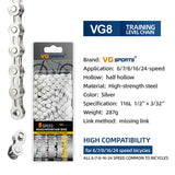 Chaîne de vélo VG Sports Silver 8/9/10/11/12 vitesses
