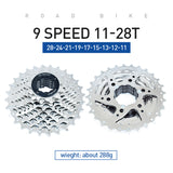 VG Sports Silver 8/9/10/11/12 Cassette de bicicleta de acero de velocidad