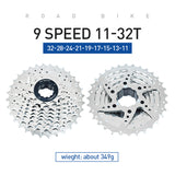 VG Sports Silver 8/9/10/11/12 Cassette de bicicleta de acero de velocidad