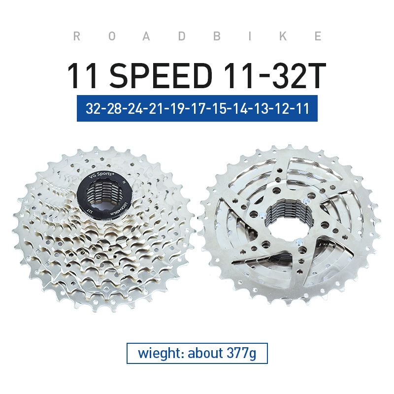 VG Sports Silver 8/9/10/11/12 Speed Steel Bicycle Cassette
