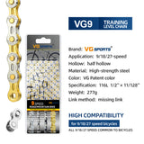 Cadena de bicicleta de velocidad VG Sports VG-Patent-Color 8/9/10/11